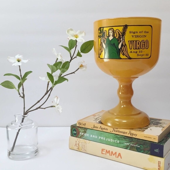 Vintage Accents Vintage Tiara Glass Mcm Virgo Goblet Zodiac